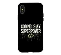 Funny Coding is My Superpower Coder Programmer Coque pour iPhone X/XS