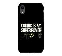 Funny Coding is My Superpower Coder Programmer Coque pour iPhone XR