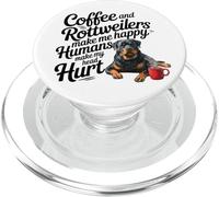 Funny Coffee and Rottweilers Make Me Happy Not Humans PopSockets PopGrip pour MagSafe