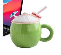 Funny Coffee Cups - Stylish Coffee Cup Gift, Aesthetic Ceramic Drinkware With Straw Lid Cute Mug For Women For Home Office Apartment Dorm Farmhouse Summer Party Birthday Holiday Kawaii Mug Desk