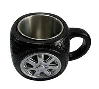 Funny Coffee Mug - Tire Grip Cup for Kitchen | Resin+Stainless Steel with 300ml Insulated Design, Non Slip Handle, Home Office Apartment, Living Room Desk, Camping Drinkware, Milk Tea Water Juice