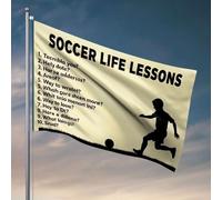 Funny College Decor Football Life Lessons In Distorted Text Flag Dorm Room Funny Playroom Furniture (120 x 180 cm)