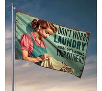 Funny College Decor Laundry Day : No One'S Doing Your Sitter! Drapeau pour dortoir ou salle de jeux (60 x 90 cm)