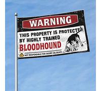 Funny College Decor Warning This Property Is Protected By A Highly Trained Bloodhound Flag Gamers Accessories Marking Flags (120 x 180 cm)