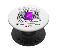 Funny Colorful New YorkCity Jelly Bear Gum Artwork Graphic PopSockets PopGrip Adhésif
