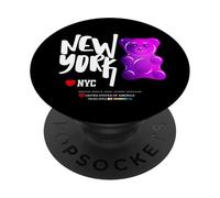 Funny Colorful New YorkCity Jelly Bear Gum Artwork Graphic PopSockets PopGrip Adhésif