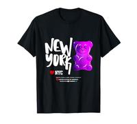 Funny Colorful New YorkCity Jelly Bear Gum Artwork Graphic T-Shirt
