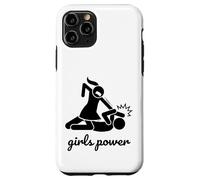 Funny Cool Figures Stick Cartoon Fight, Girl Power Graphic Coque pour iPhone 11 Pro
