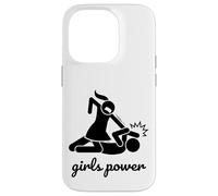 Funny Cool Figures Stick Cartoon Fight, Girl Power Graphic Coque pour iPhone 14 Pro