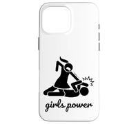 Funny Cool Figures Stick Cartoon Fight, Girl Power Graphic Coque pour iPhone 16 Pro Max