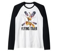 Funny Cool Tiger Flying Novelty Graphic Tees & Cool Designs Manche Raglan