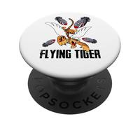 Funny Cool Tiger Flying Novelty Graphic Tees & Cool Designs PopSockets PopGrip Adhésif