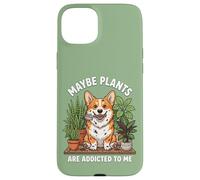 Funny Corgi Maybe Plants are Addicted to Me Chien Coque pour iPhone 15 Plus