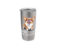 Funny Corgi Short Legs Big Attitude Corgi Cadeau pour amoureux Gobelet isotherme en acier inoxydable double paroi
