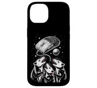 Funny Cosmic Opossum Worship Retro Computer Mouse Coque pour iPhone 14