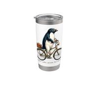 Funny Cottagecore Penguin Bicycle Flight Is Not An Option Gobelet isotherme en acier inoxydable double paroi