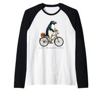 Funny Cottagecore Penguin Bicycle Flight is Not an Option Manche Raglan