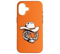 Funny Country Music Tiger Cowboy Hat Cat Vintage Coque pour iPhone 16