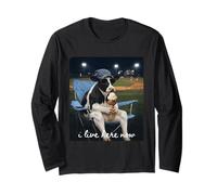 Funny Cow Baseball Mom, j'habite Ici Maintenant Manche Longue