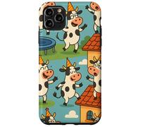 Funny Cow Cartoon Dancing Party Animal Celebration Art Coque pour iPhone 11 Pro Max