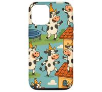 Funny Cow Cartoon Dancing Party Animal Celebration Art Coque pour iPhone 12/12 Pro