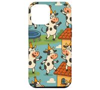 Funny Cow Cartoon Dancing Party Animal Celebration Art Coque pour iPhone 12 Pro Max