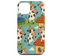 Funny Cow Cartoon Dancing Party Animal Celebration Art Coque pour iPhone 13