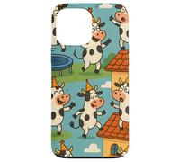 Funny Cow Cartoon Dancing Party Animal Celebration Art Coque pour iPhone 13 Pro Max