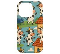 Funny Cow Cartoon Dancing Party Animal Celebration Art Coque pour iPhone 14 Pro