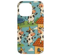 Funny Cow Cartoon Dancing Party Animal Celebration Art Coque pour iPhone 14 Pro Max