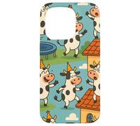Funny Cow Cartoon Dancing Party Animal Celebration Art Coque pour iPhone 15 Pro