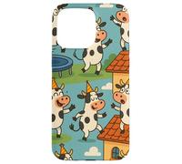 Funny Cow Cartoon Dancing Party Animal Celebration Art Coque pour iPhone 15 Pro Max