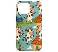 Funny Cow Cartoon Dancing Party Animal Celebration Art Coque pour iPhone 16 Pro Max