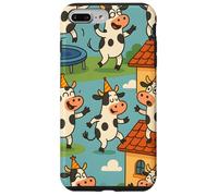 Funny Cow Cartoon Dancing Party Animal Celebration Art Coque pour iPhone 7 Plus/8 Plus