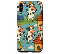 Funny Cow Cartoon Dancing Party Animal Celebration Art Coque pour iPhone XS Max