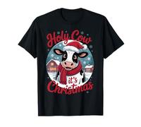 Funny Cow Christmas Farm Animal Snowy Barnyard Holiday T-Shirt