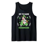 Funny Cow Off to Cause Shenanigans St Patrick Day Meme Débardeur
