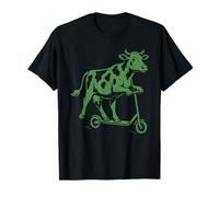 Funny Cow on Scooter Cartoon Farm Animal Humor T-Shirt