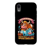 Funny Cow Secret Remember If We Get Caught Humour Coque pour iPhone XR