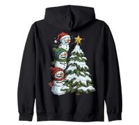 Funny Crazy Snowmen Topper Stack Decorating Christmas Tree Sweat à Capuche