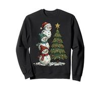 Funny Crazy Snowmen Topper Stack Decorating Christmas Tree Sweatshirt