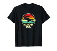Funny Crocodile Retro Vintage Murder Log T-Shirt