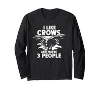 Funny Crow J'aime Les Corbeaux et Peut-être 3 Personnes Manche Longue
