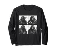 Funny Crows Rockers Cool Animals Rock Music Emo Punk Band Manche Longue
