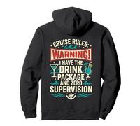 Funny Cruise Rules Drink Package Zero Supervision Retro Sweat à Capuche