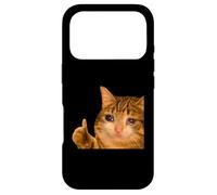 Funny Crying Tabby Cat Meme Thumbs-up Weird Cat Face Meme Coque pour iPhone 17 Pro