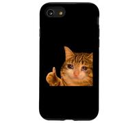 Funny Crying Tabby Cat Meme Thumbs-up Weird Cat Face Meme Coque pour iPhone SE (2020) / 7/8