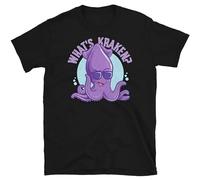 Funny Cryptid Sea Monster Octopus What's Kraken Short-Sleeve T-Shirt Black XL
