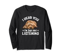 Funny Cute Hear You Not Listening Labradoodle Lover Manche Longue