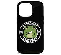 Funny Cute Kids Girls Boys Kawaii Frog I Choose Violence Coque pour iPhone 13 Pro
